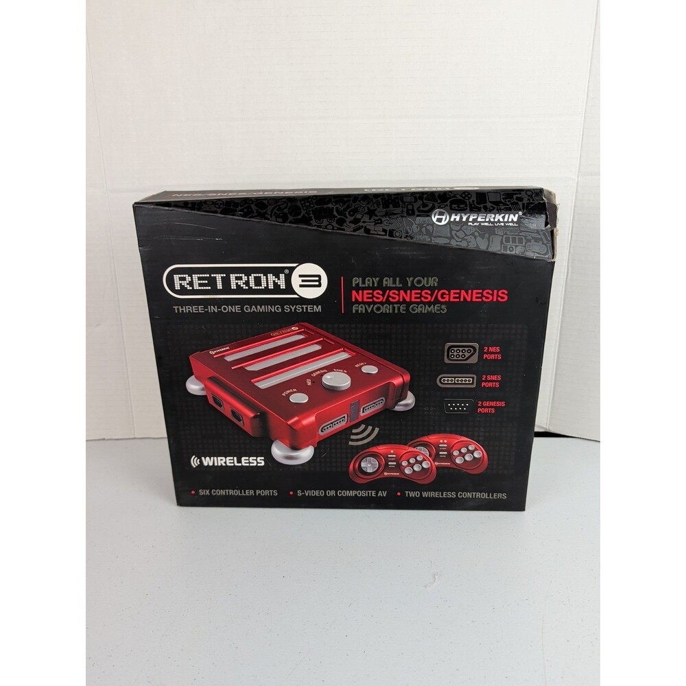 Hyperkin Retron 3 Launch Edition Red Console: NES - SNES - SEGA GENESIS OPEN BOX